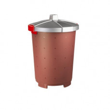Бак для мусора 25л (d33,5см h44см) с крышкой, п/п, цвет бордовый